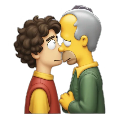 Homer Simpson kissing timothee chalamet sticker