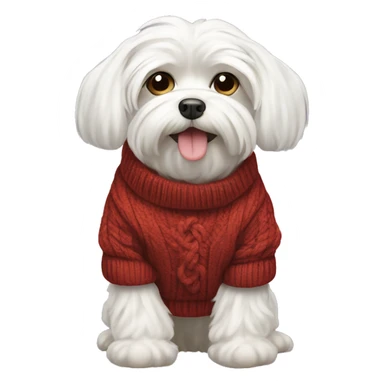 maltese dog with sweater  sticker