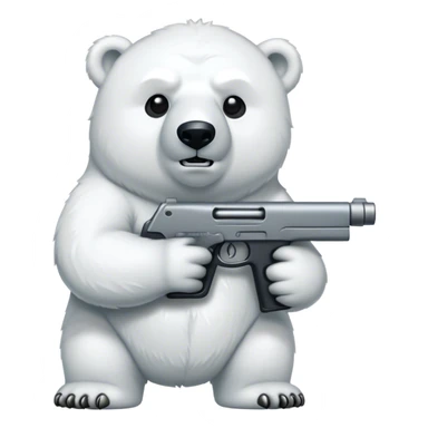 A polar bear with a gun sticker
