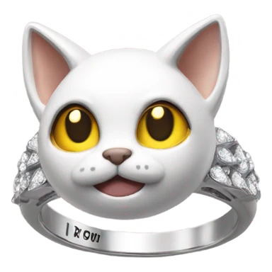 Cat angel ring sticker