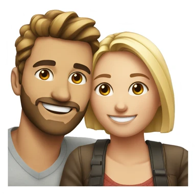 smiling couple selfie moment sticker