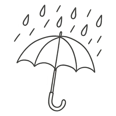 pastel umbrella under rain sticker