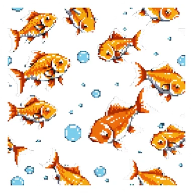 goldfish with surprised expression and tiny bubbles sticker