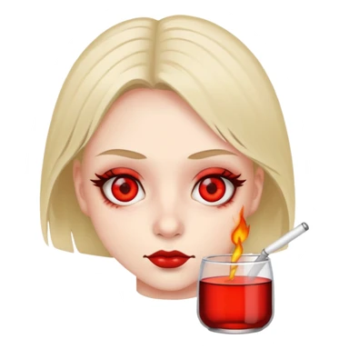 Stoner girl red eyes sticker