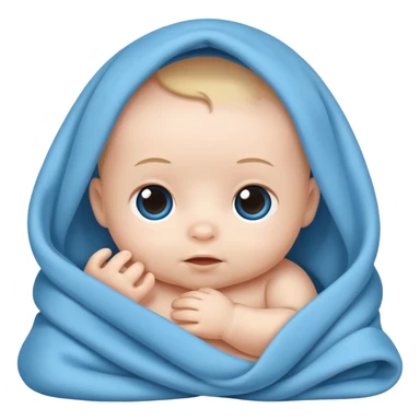 Baby bow newborn in a blue blanket  sticker
