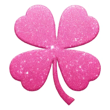 Pink Sparkly 4-leaves clover with L.C written sticker