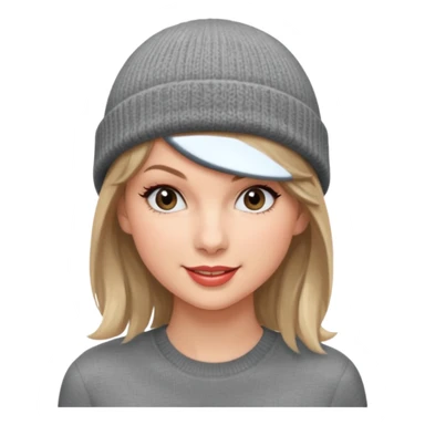 taylor swift wearing gray beanie sticker