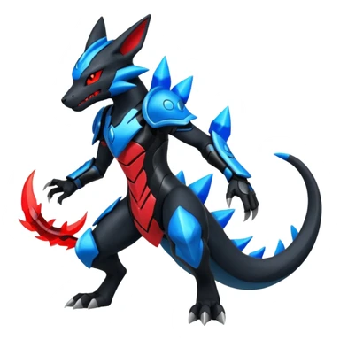 Edgy futuristic Zeraora-Salandit-Lucario-fusion sticker