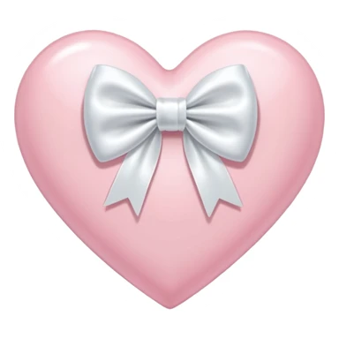 light pink heart with bow sticker