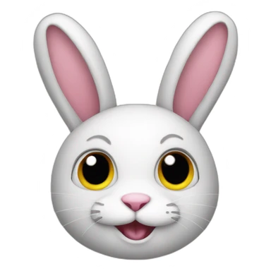 Rabbit combined with the crazy emoji sticker