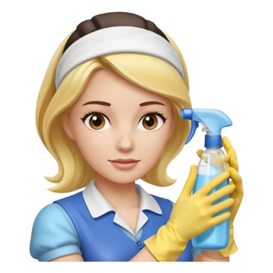 lady cleaning excessively sticker