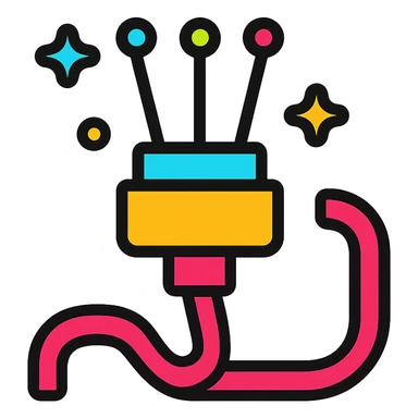 A playful and vibrant optical cable representing the fun and exciting aspects of high-speed internet sticker