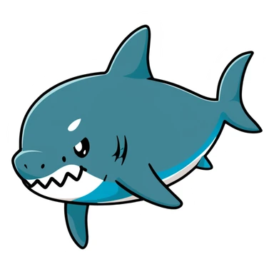 angry shark showing middle fin sticker