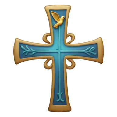 Orthodox cross and bird sticker