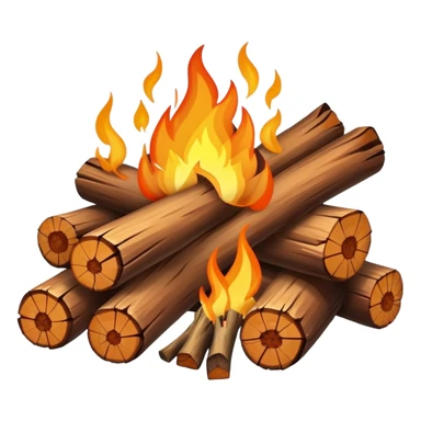 campfire with logs and flames sticker