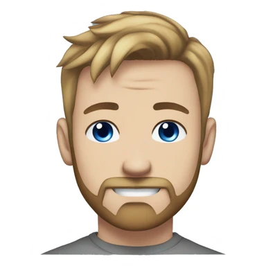 Man with Light brown hair, neck tattoos, arm tattoos, mustache and beard, blue eyes, silver nose piercing hoop, black anime graphic tee sticker