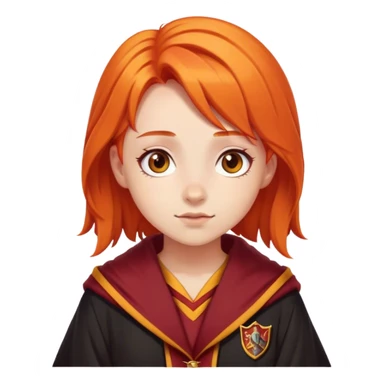 Girl with orange hair and a gryffindor rope sticker
