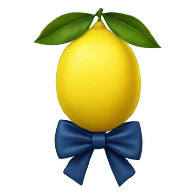 lemon with dark blue bow sticker