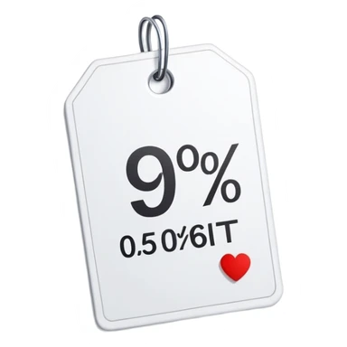 price tag with percentage sign sticker