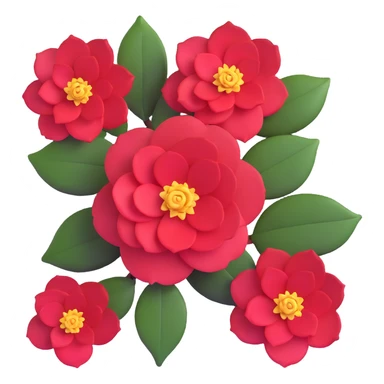 minimalist red camellia with just five layered petals sticker