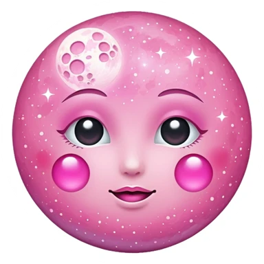 Pink sparkly moon sticker