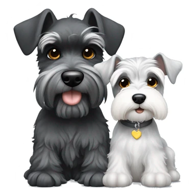 Baby schnauzer with older angel schnauzer sticker