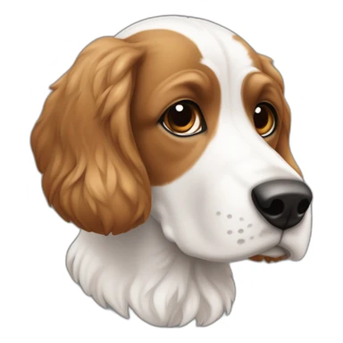 un perro cocker blanco y negro y con cejas marrones sticker