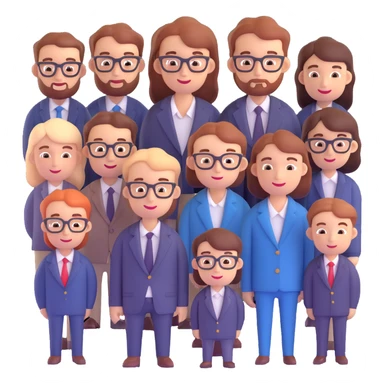 A group of 8 designers and one manager sticker