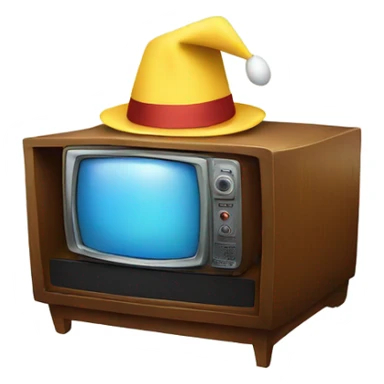 Tv in a hat sticker