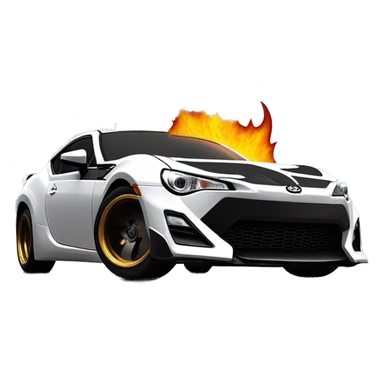 Batgirl and First Order Jet Trooper themed Scion FR-S with hot rod flames on the side  sticker