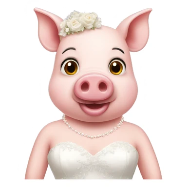 Pig in wedding dress sticker