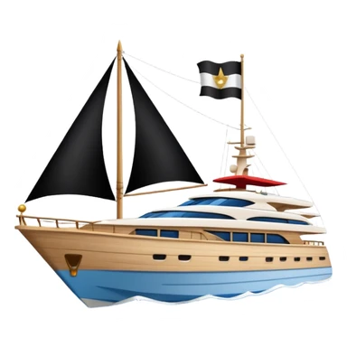 yacht with Egyptian flag sticker
