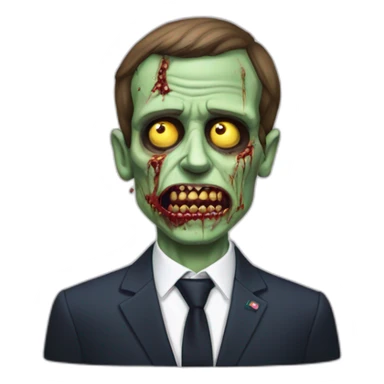 zombie macron cynical sticker