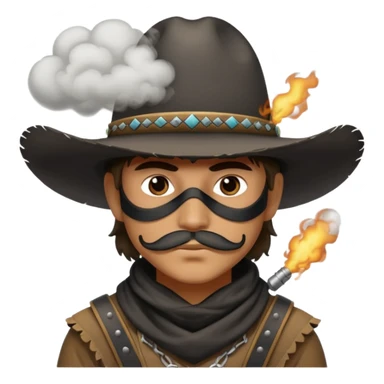 a bandito with smoke covering him sticker