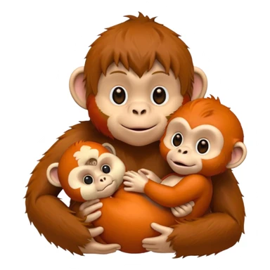 baby monkey holding an orangutan doll sticker