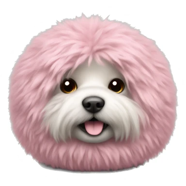 Pet bed fluffy realistic in pink sticker