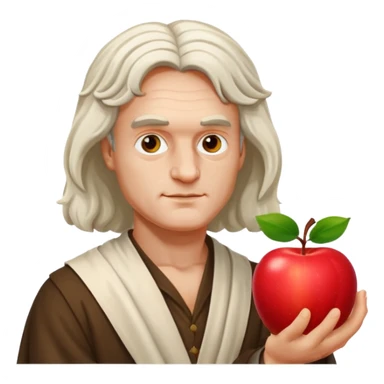 isaac newton hold an apple sticker