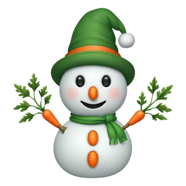 snowman wearing green hat sticker
