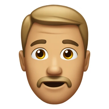 Emoji raising eyebrow with sharp jawline sticker