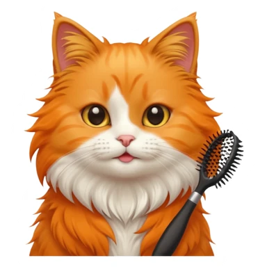 Cute cat brushing hair sticker