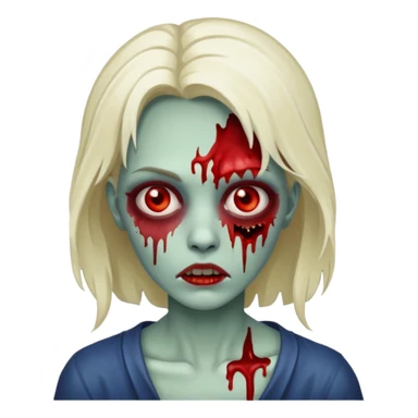 Female Zombie with red stuff on face sticker