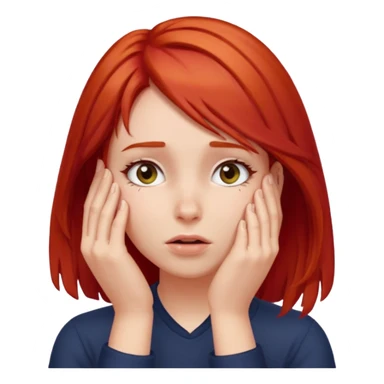 Face palm red hair girl sticker