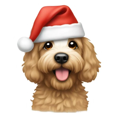Bernadoodle with Santa hat sticker