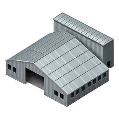 military steel hangar isometry view sticker