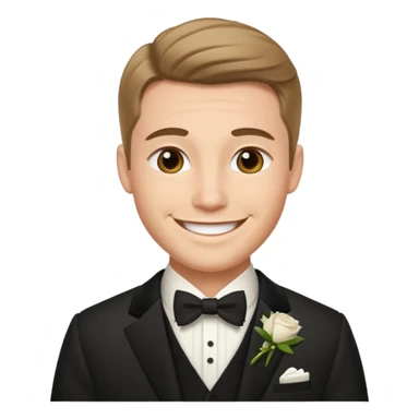 American groom, traditional, culture of american, smiley on face. sticker