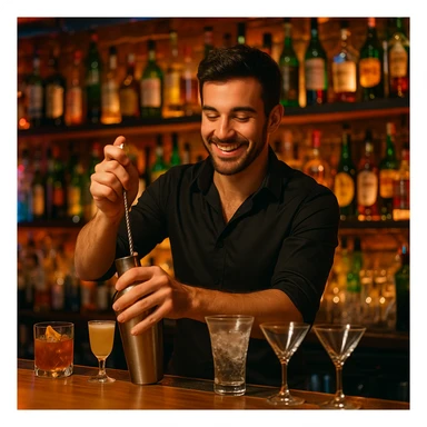 bartender mixing drinks sticker