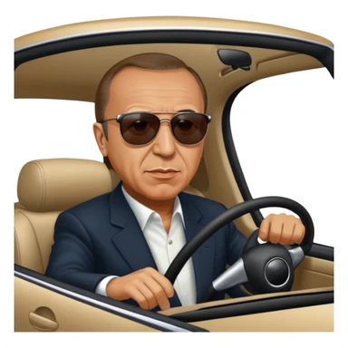 Recep Tayyip Erdoğan araba kullanıyor sticker