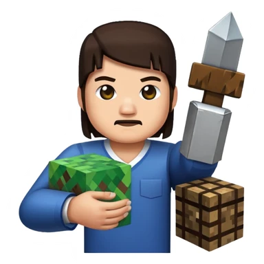 buatkan saya emoji pedang minecraft sticker