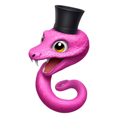Pink snake with a black crown sticker