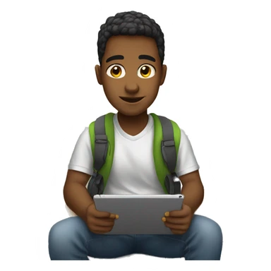 Student studying on iPad  sticker